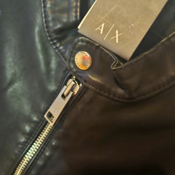 Armani Exchange Blouson Faux Leather Fall Moto Jacket - Picture 6 of 12